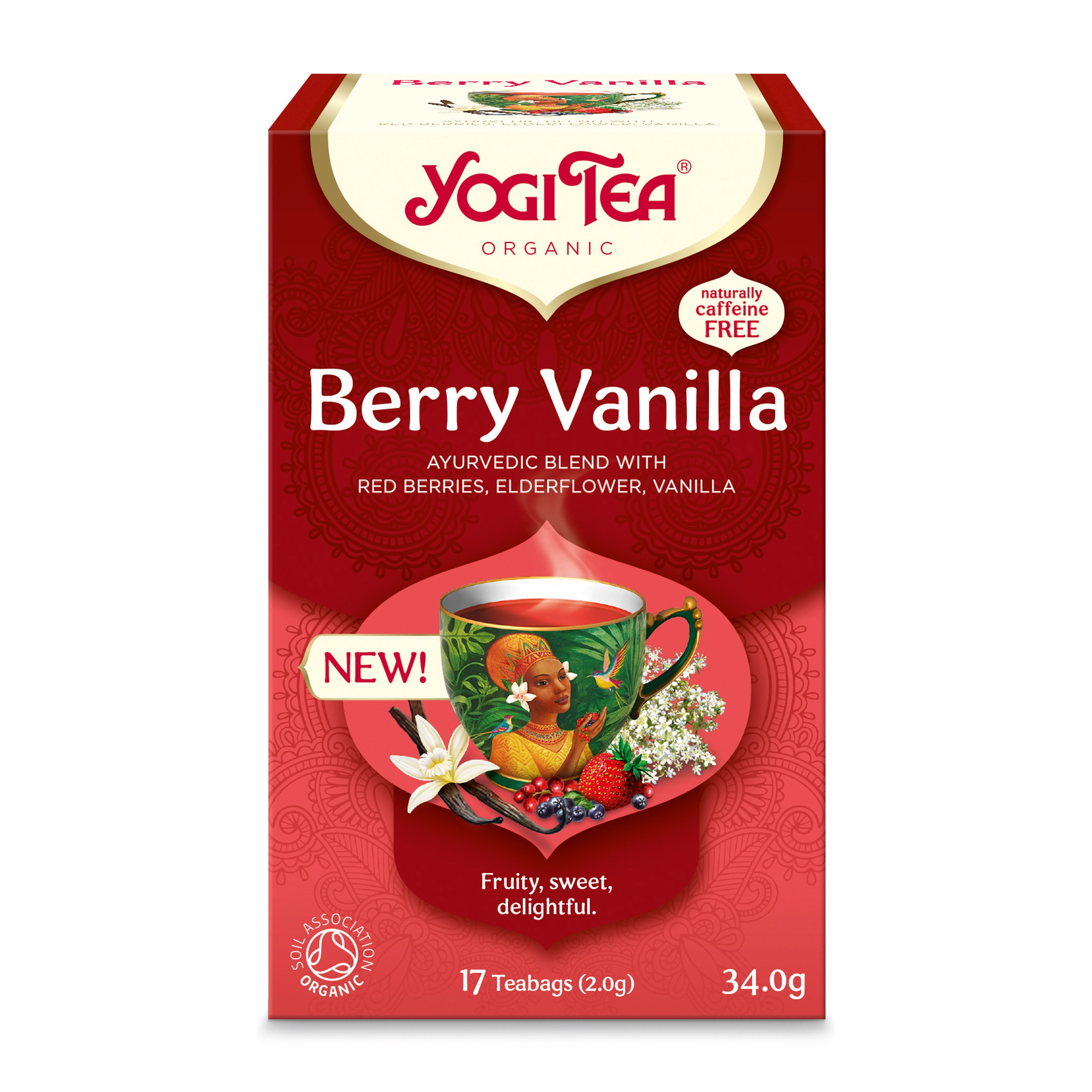 Ceai bio cu fructe de padure si vanilie, 17 pliculete a 2g,34,0g Yogi Tea