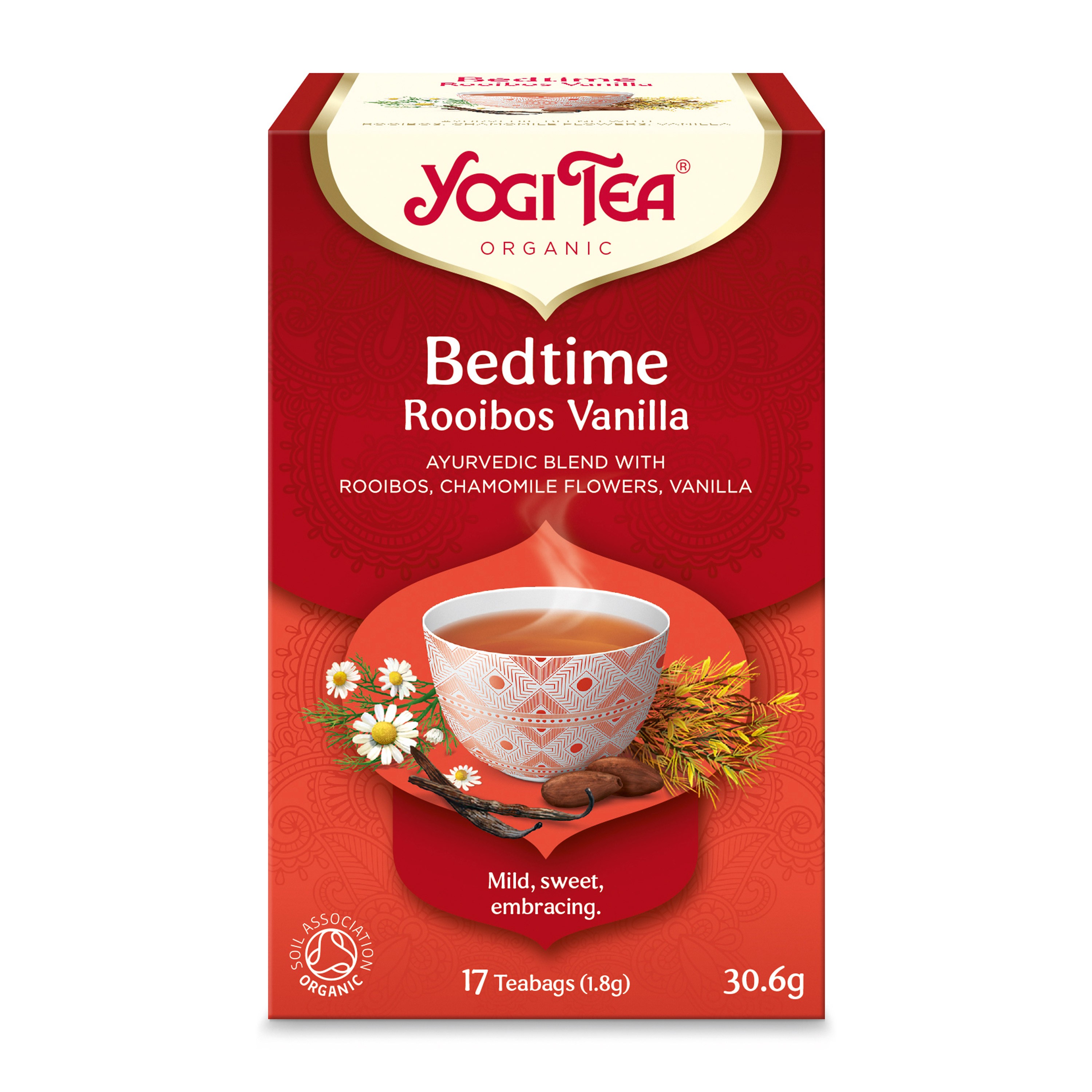 Ceai bio de Seara cu rooibos si vanilie, 17 pliculete 30.6g Yogi Tea