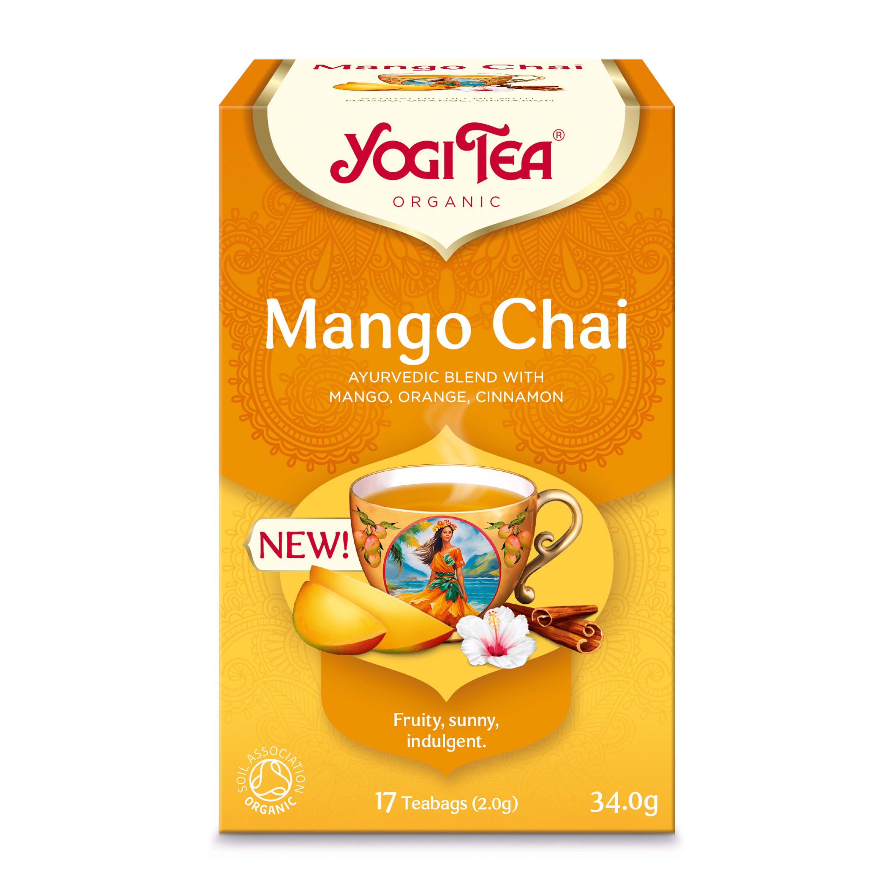 Ceai bio Mango Chai, 17 pliculete a 2,0g / 34,0g Yogi Tea