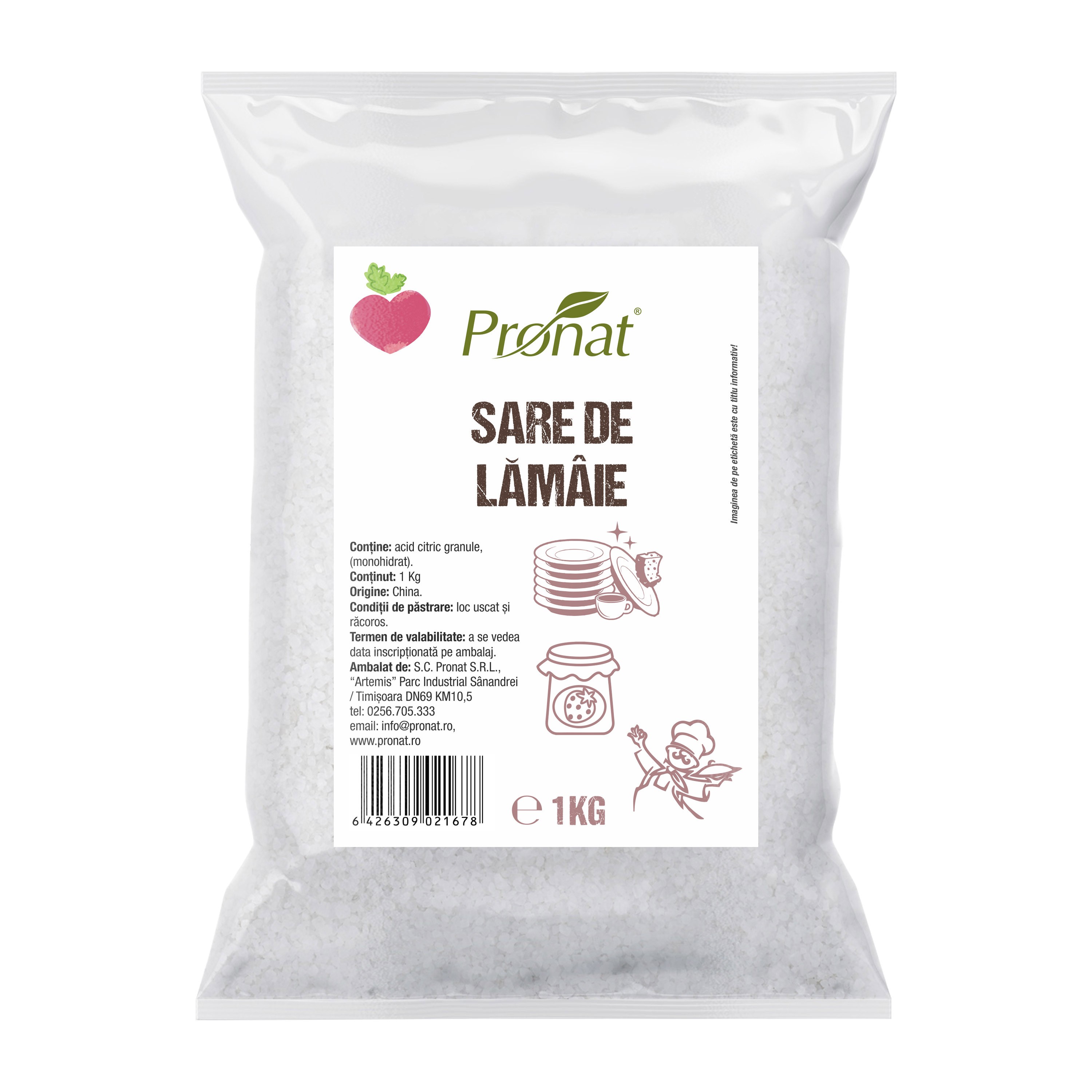 Sare de lamaie, 1kg Pronat