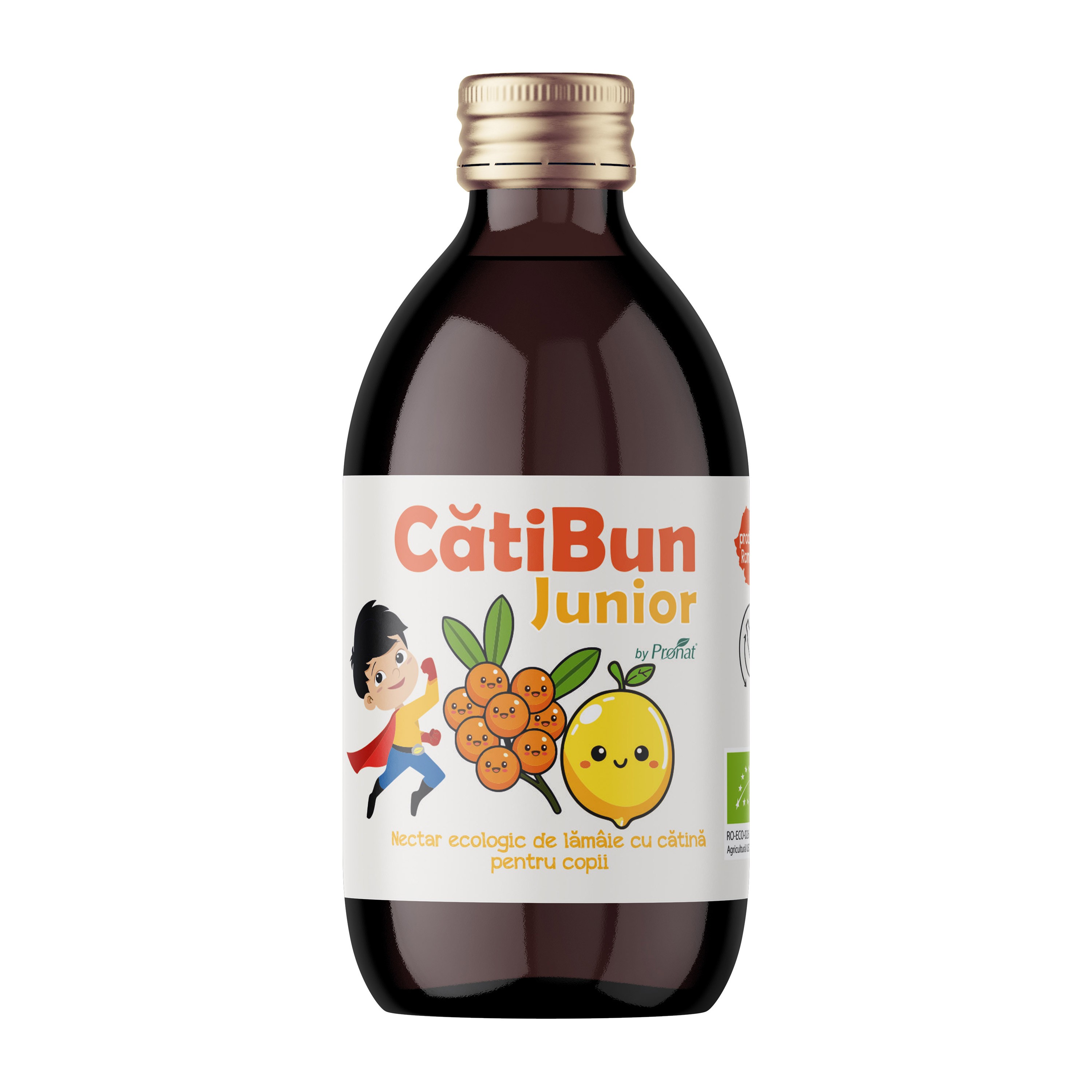 Nectar bio de lamaie cu catina, 250ml CatiBun Junior