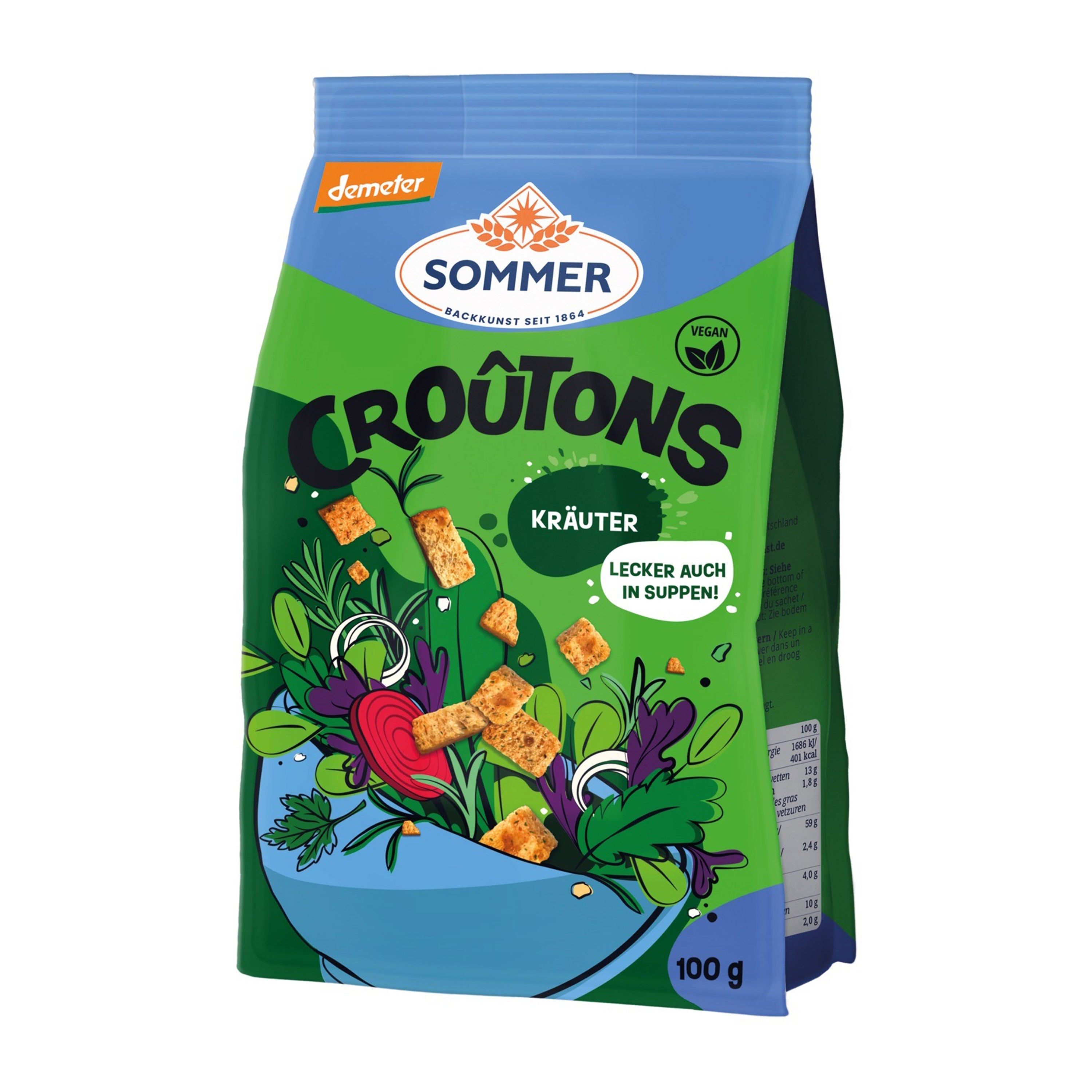 Crutoane bio si demeter cu ierburi aromatice, 100g Sommer