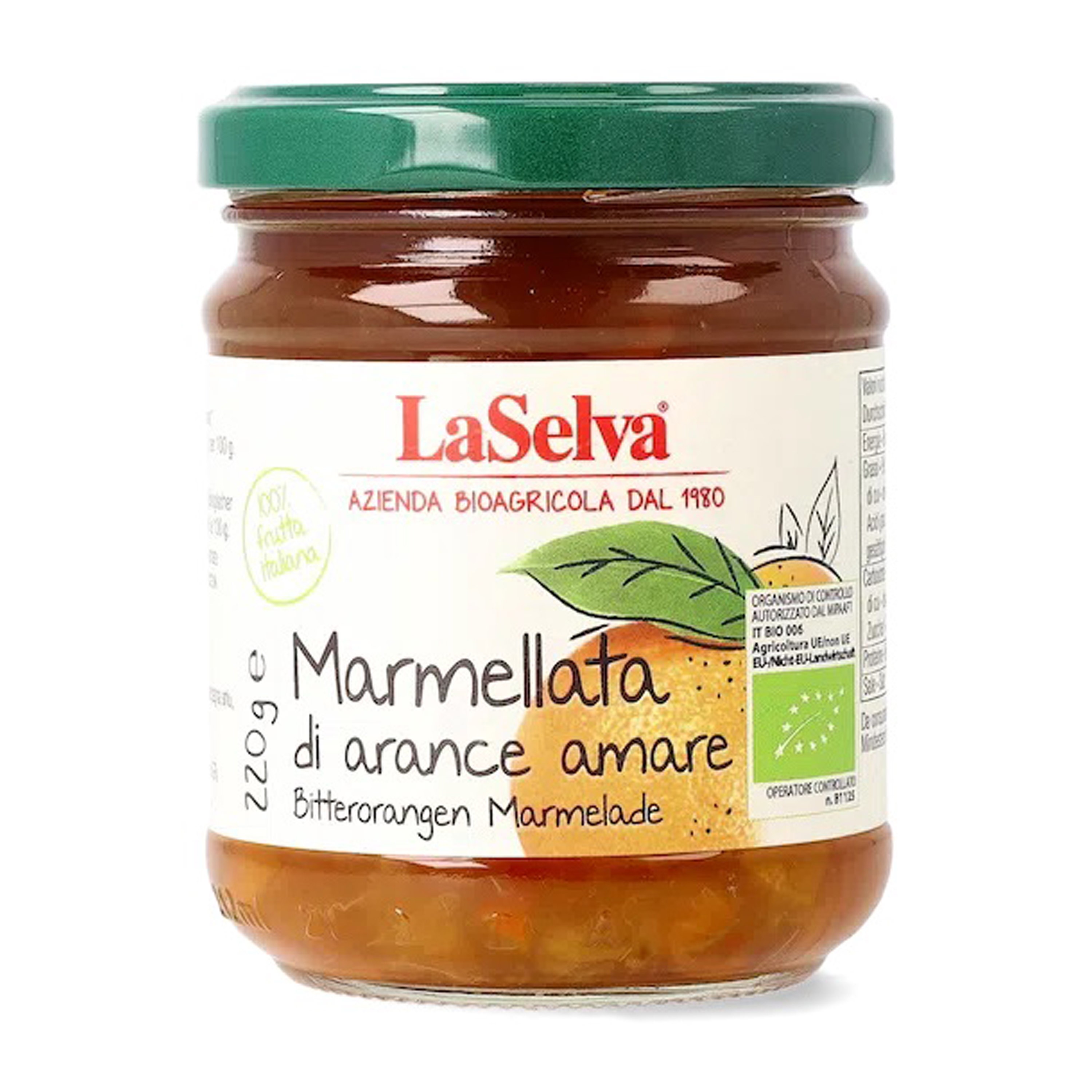 Marmelada bio de portocale amare, 220g LaSelva