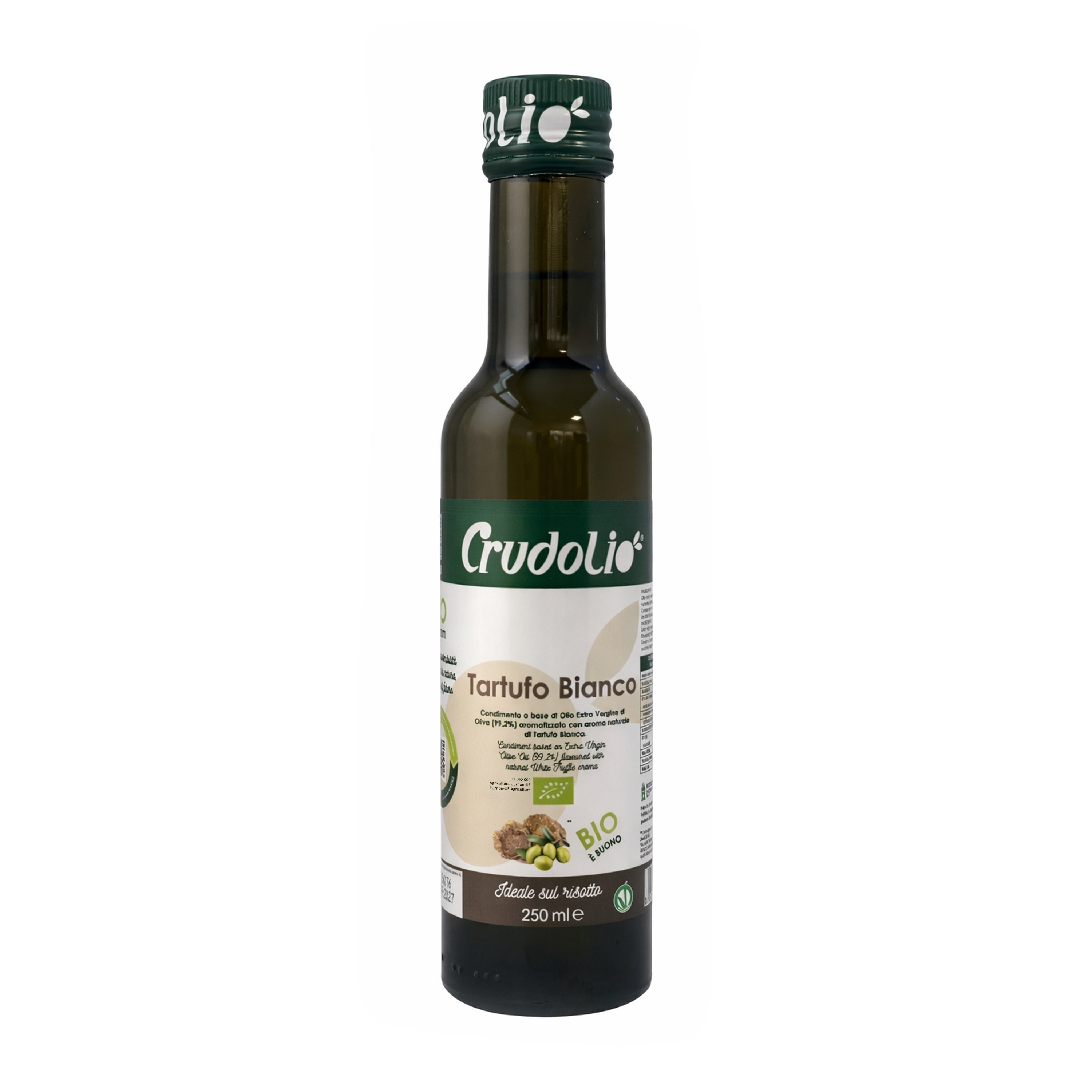 Ulei bio de masline extravirgin aromatizat cu trufe albe, 250ml Crudolio