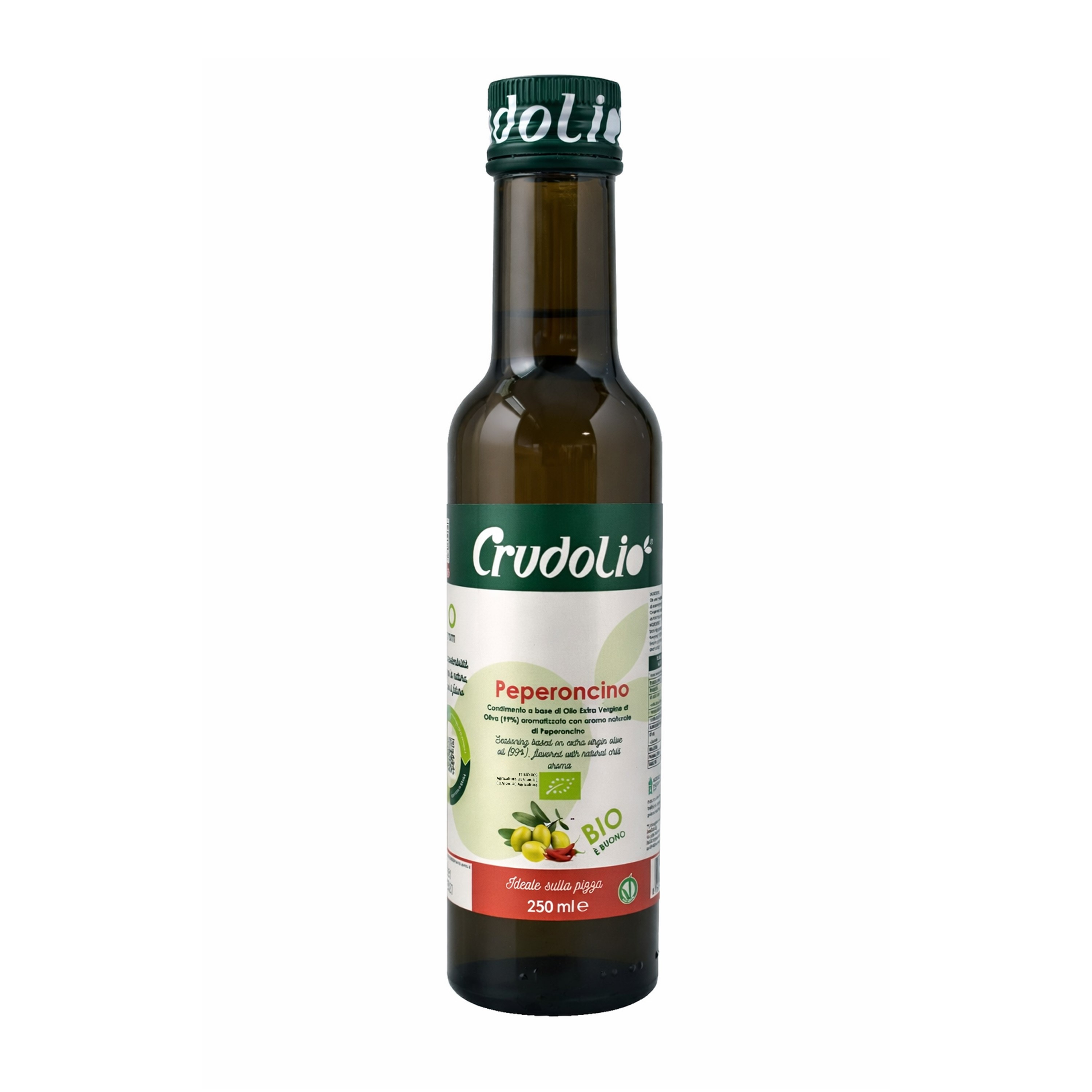 Ulei bio de masline extravirgin aromatizat cu chilli, 250ml Crudolio