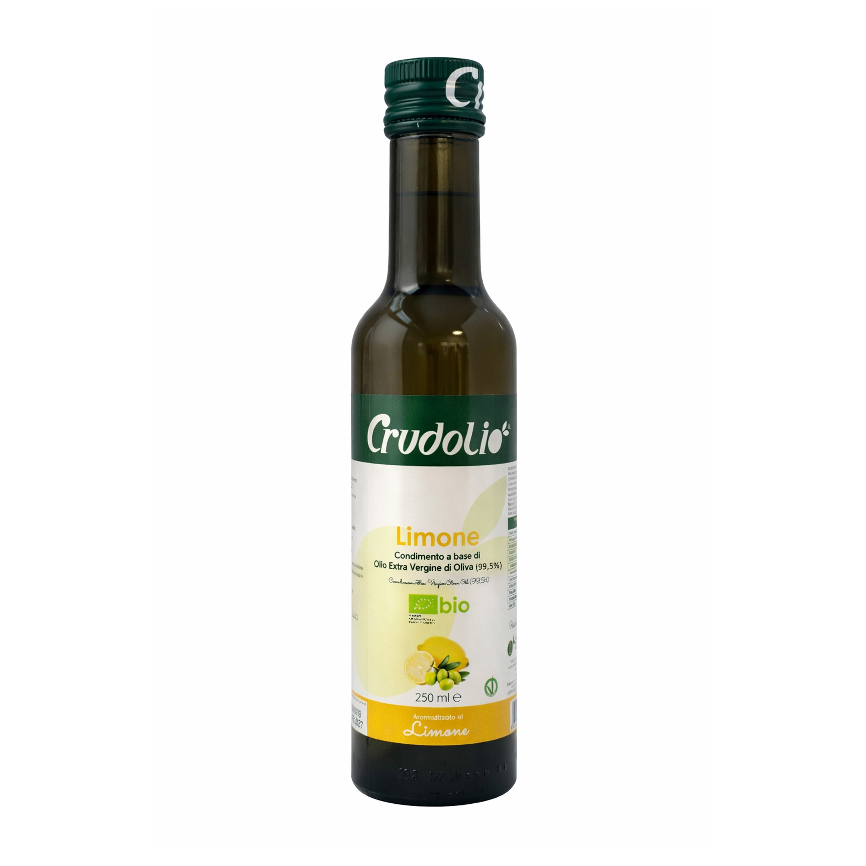 Ulei bio de masline extravirgin aromatizat cu lamaie, 250ml Crudolio