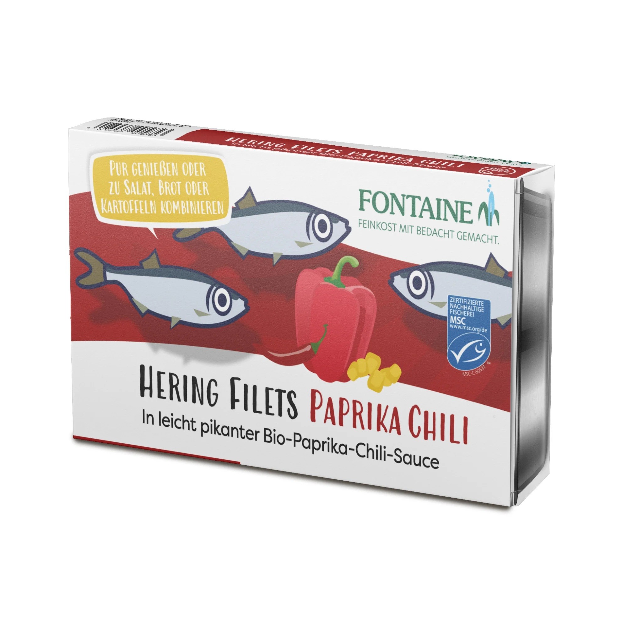 File de hering in sos bio cu ardei iute, 200g Fontaine