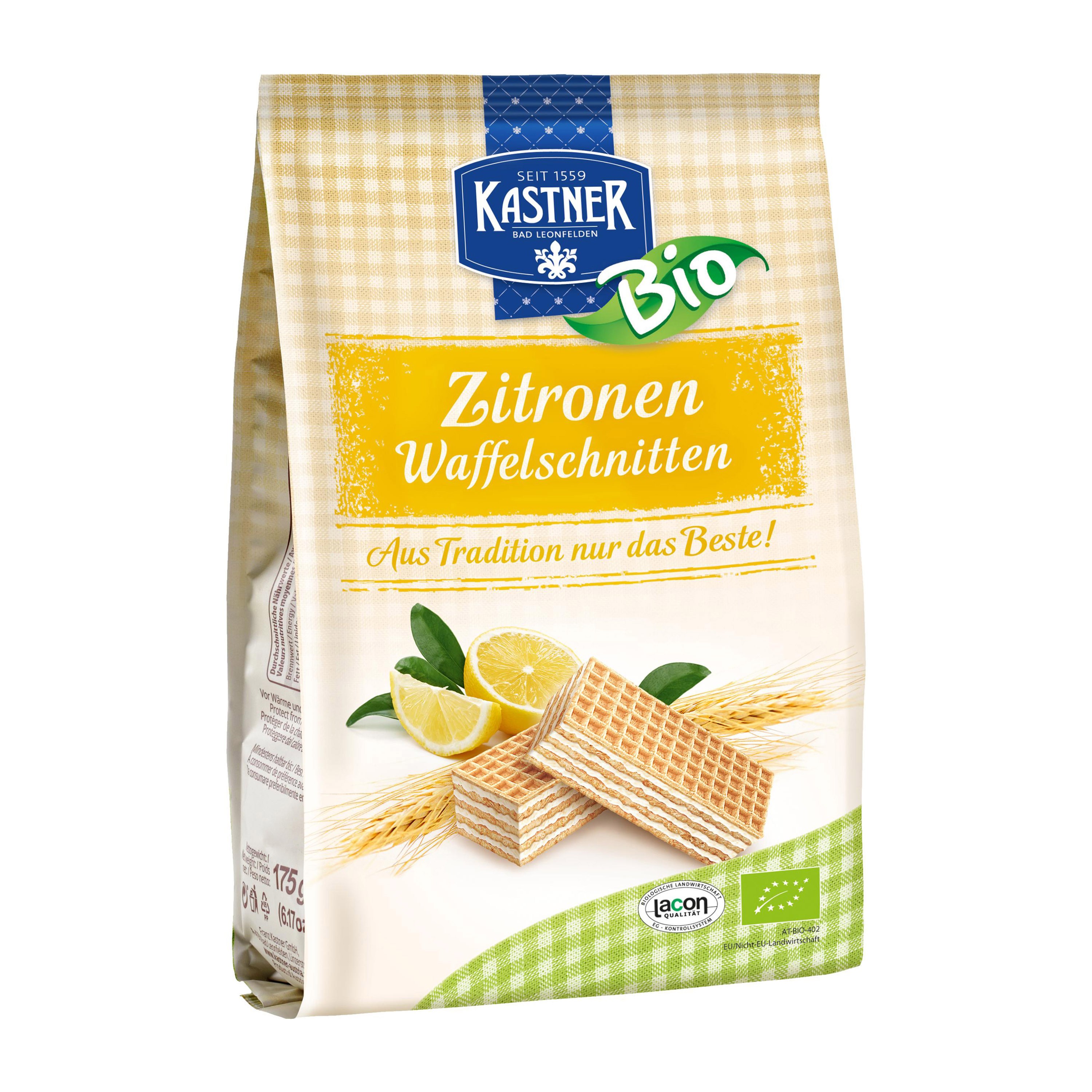 Napolitane bio cu lamaie, 175g Kastner