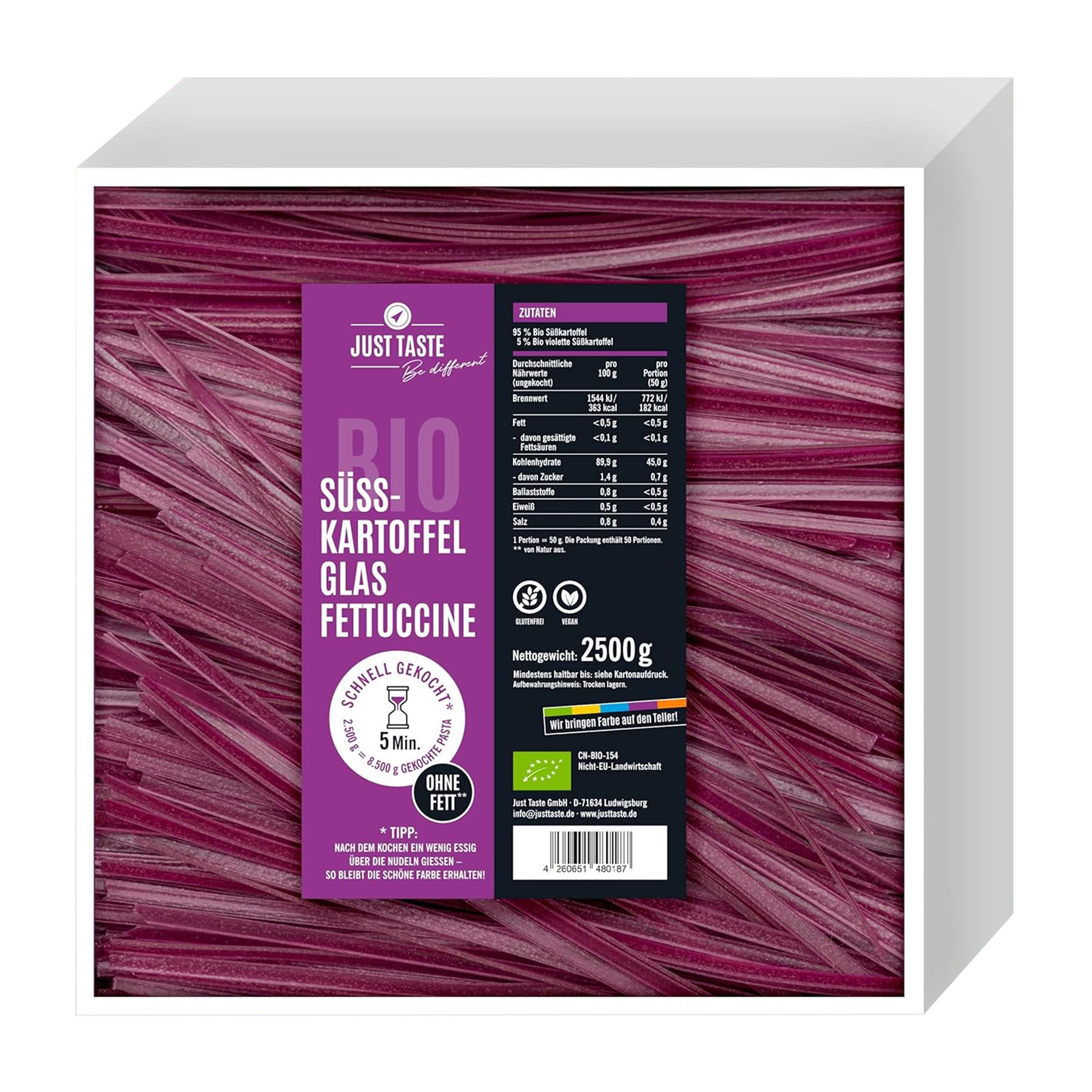 Paste bio din cartof dulce violet,  2500g Just Taste