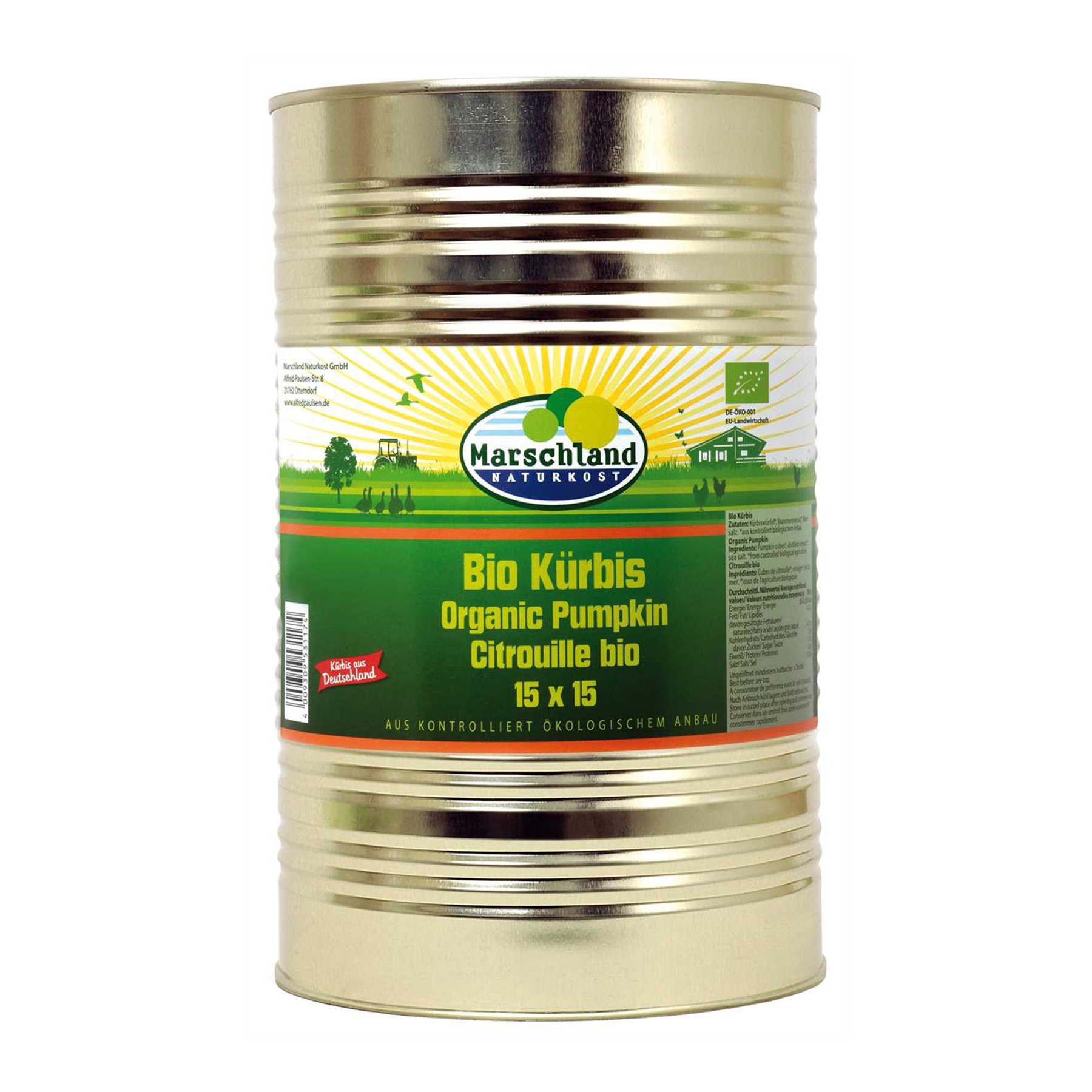 Dovleac bio cuburi fara zahar, 4000ml, Marschland Naturkost