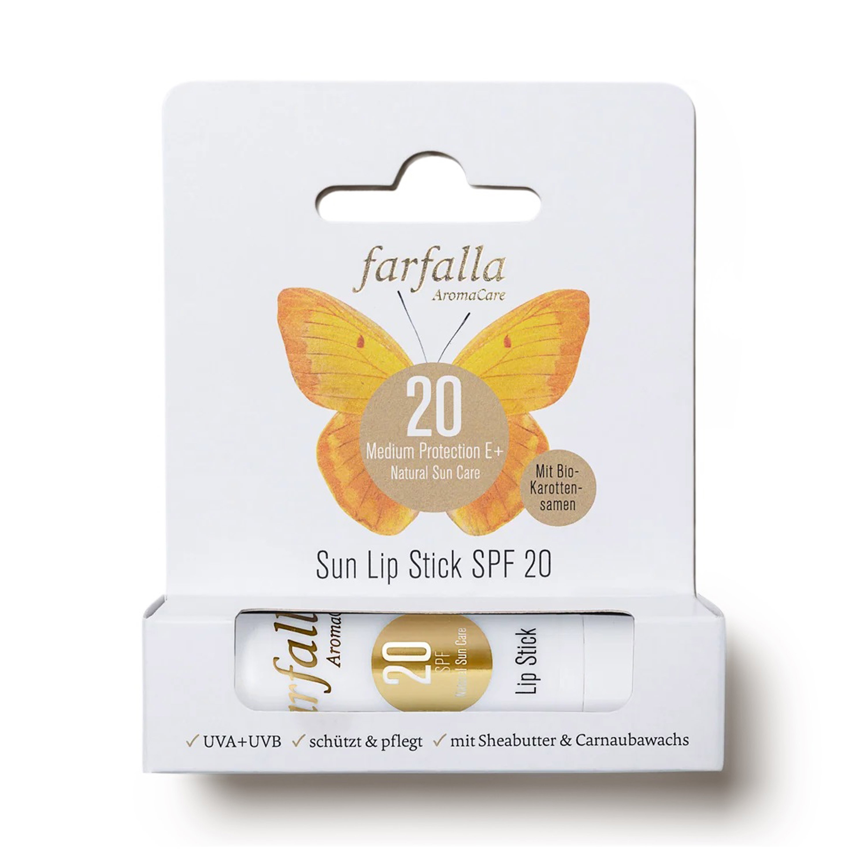 Balsam de buze cu protectie solara SPF 20, 5g Farfalla