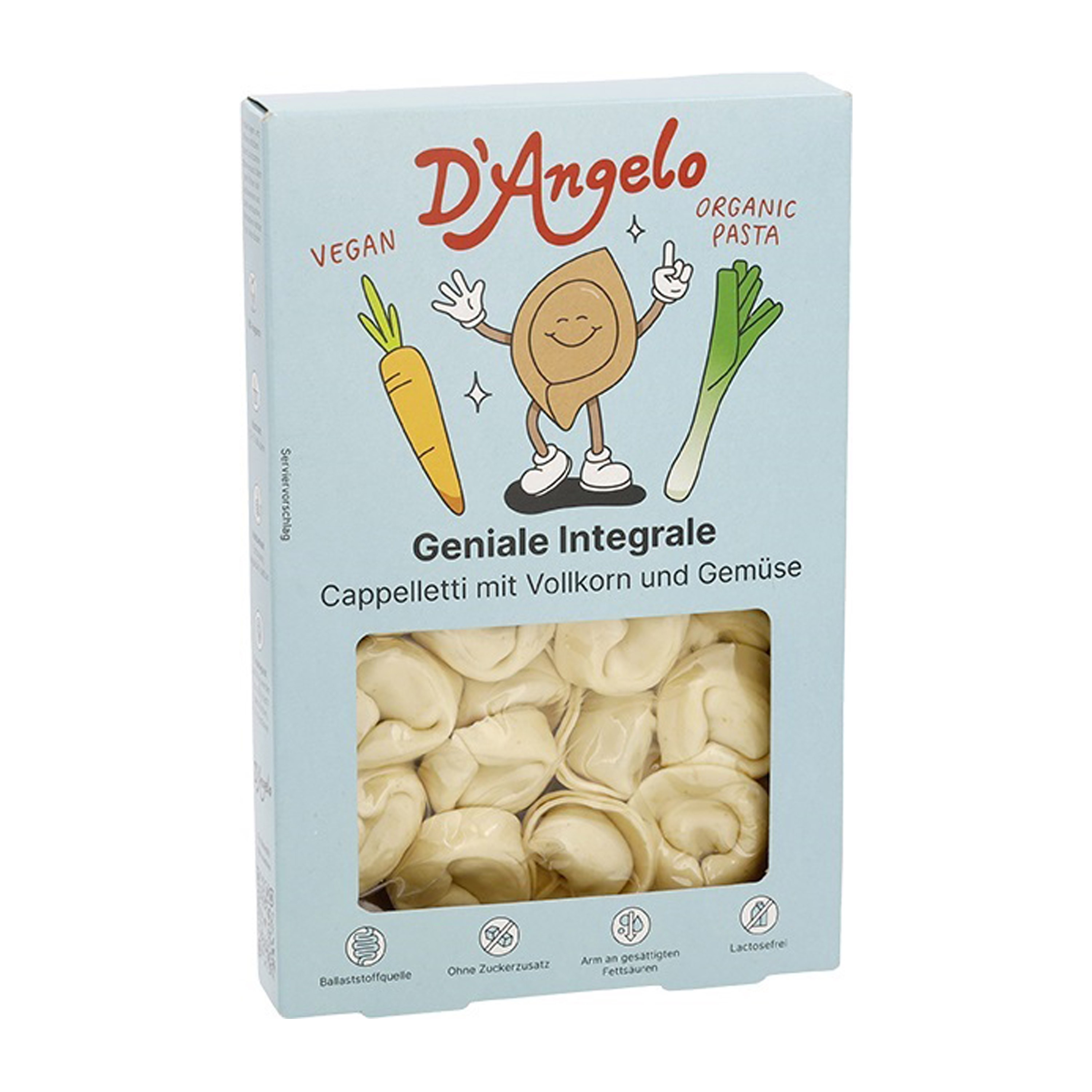 Cappelletti bio cu legume, 250g D'angelo Pasta