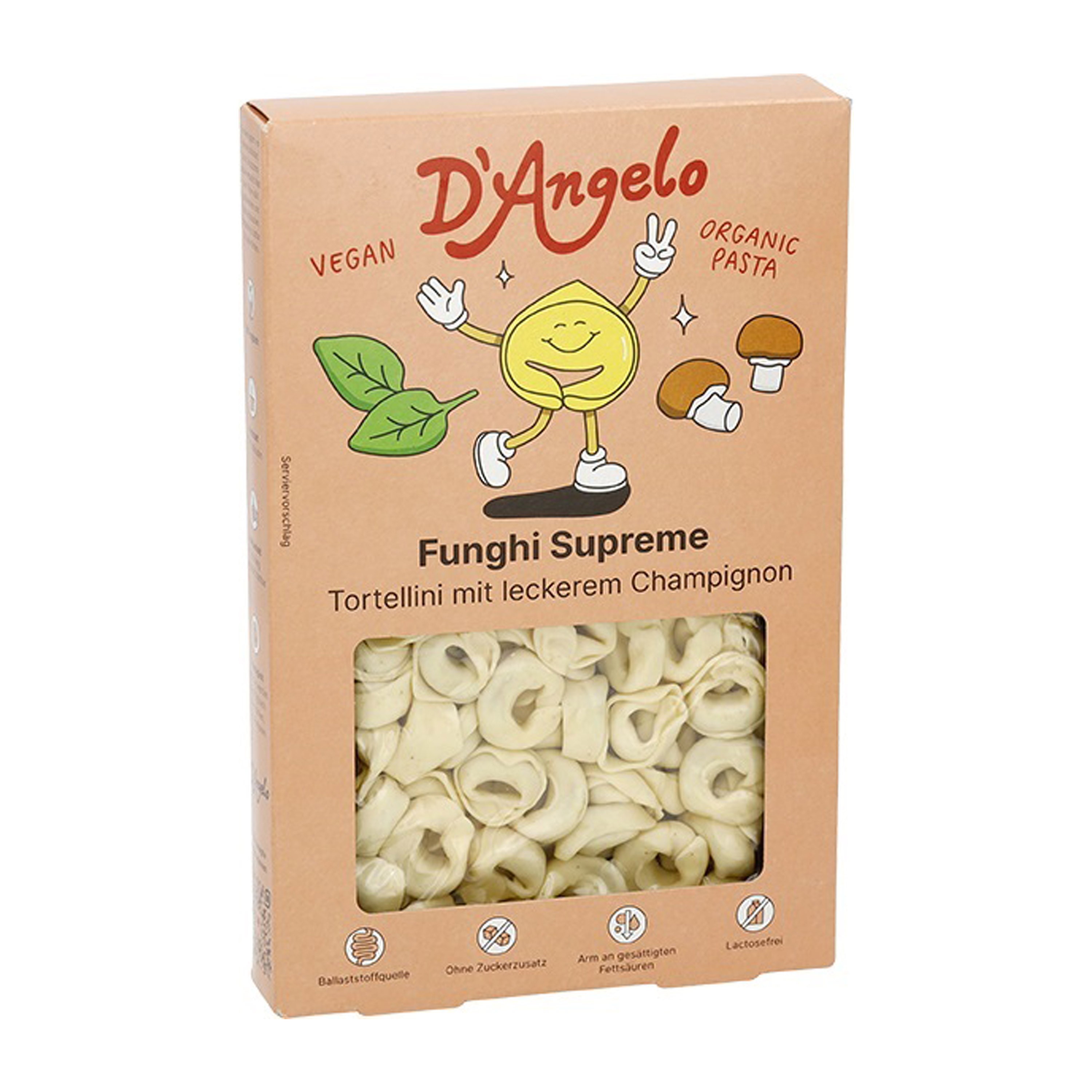 Tortellini bio cu ciuperci champignon, 250g D'angelo Pasta