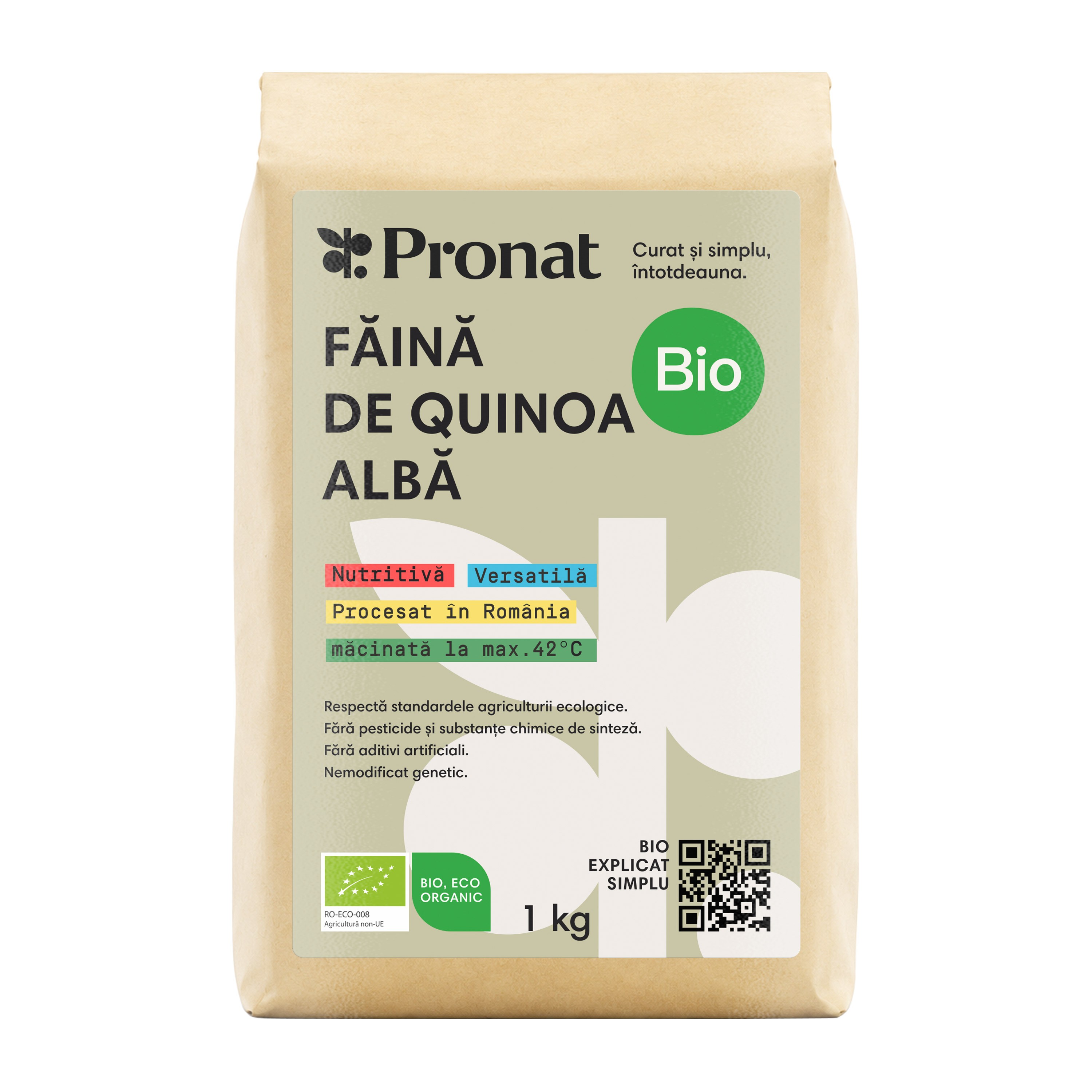 Faina bio de quinoa alba, 1Kg Pronat