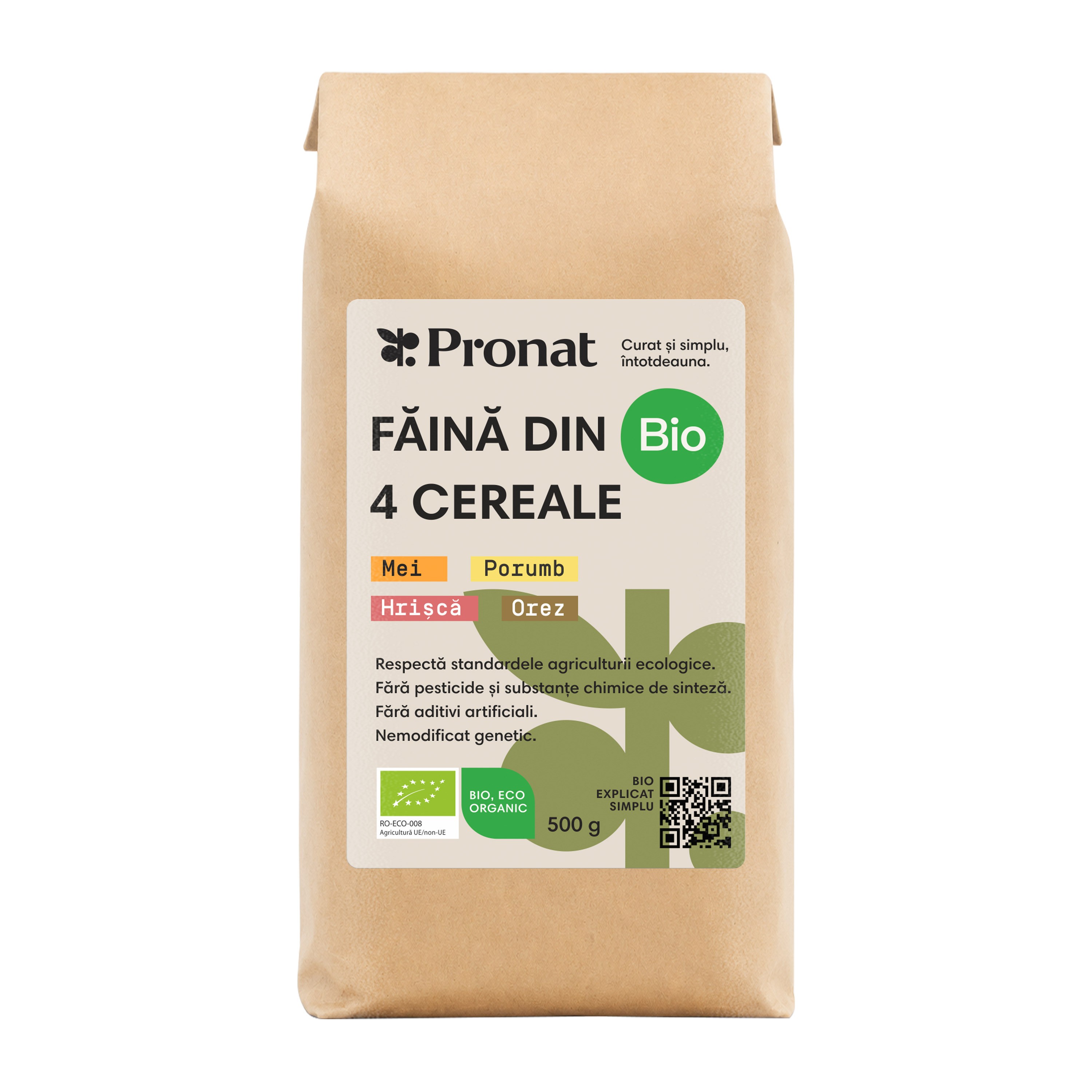 Faina bio din 4 cereale natural fara gluten, 500g Pronat