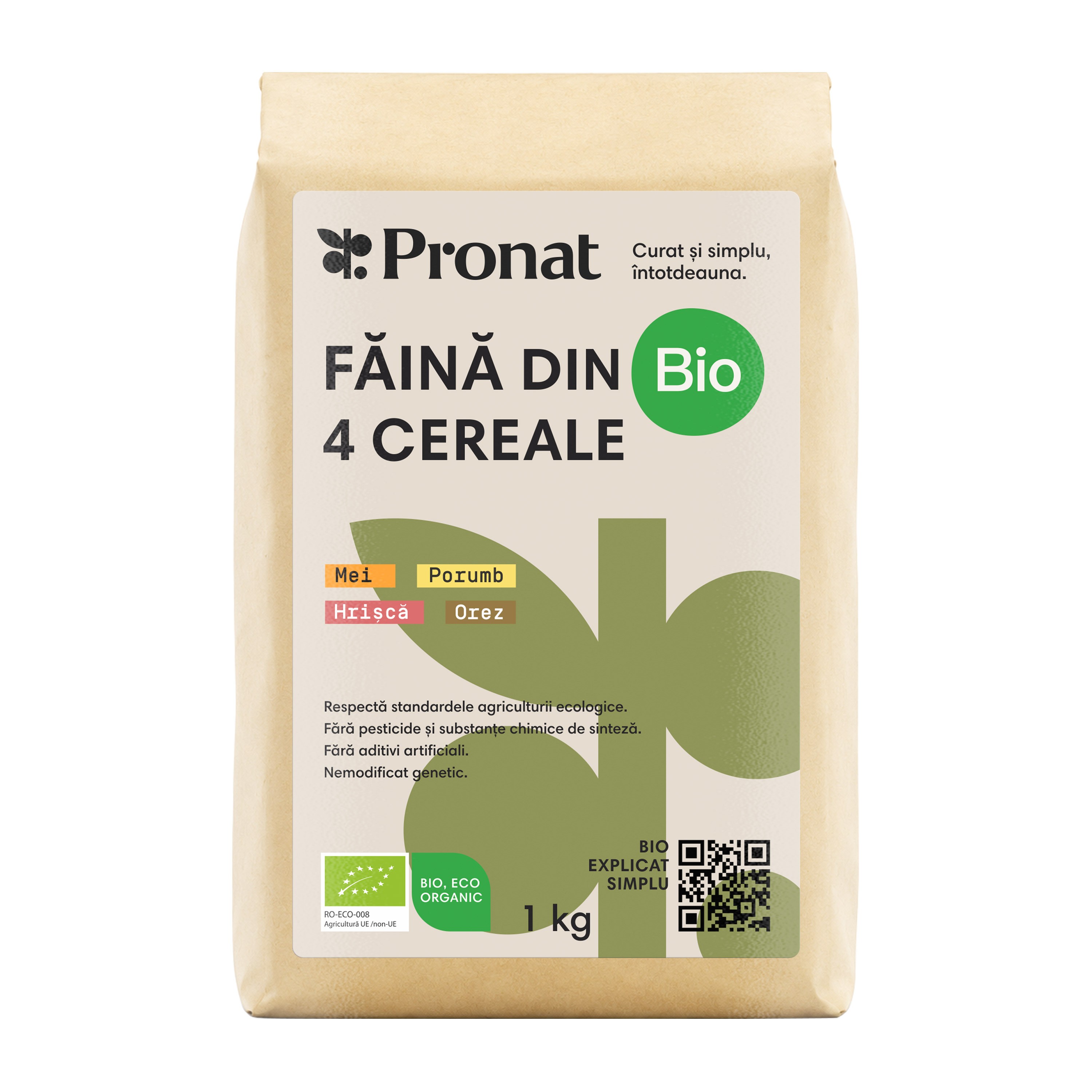 Faina bio din 4 cereale natural fara gluten, 1 kg Pronat